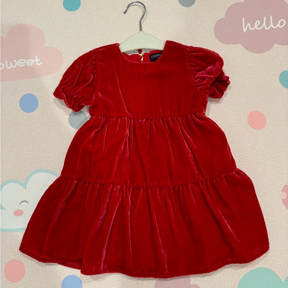 Jcrew toddler red velvet dress 2T